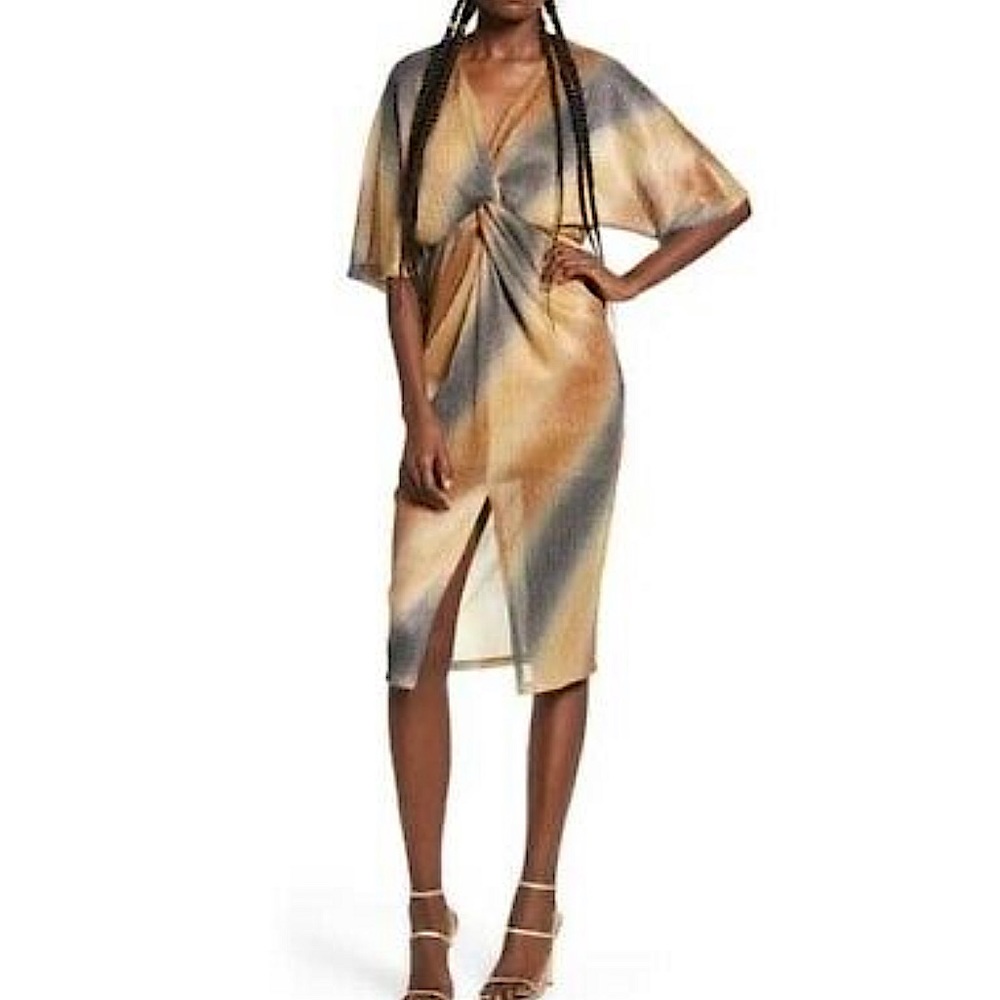 All in Favor Midi Dress Bronze Ombré XS - NWT